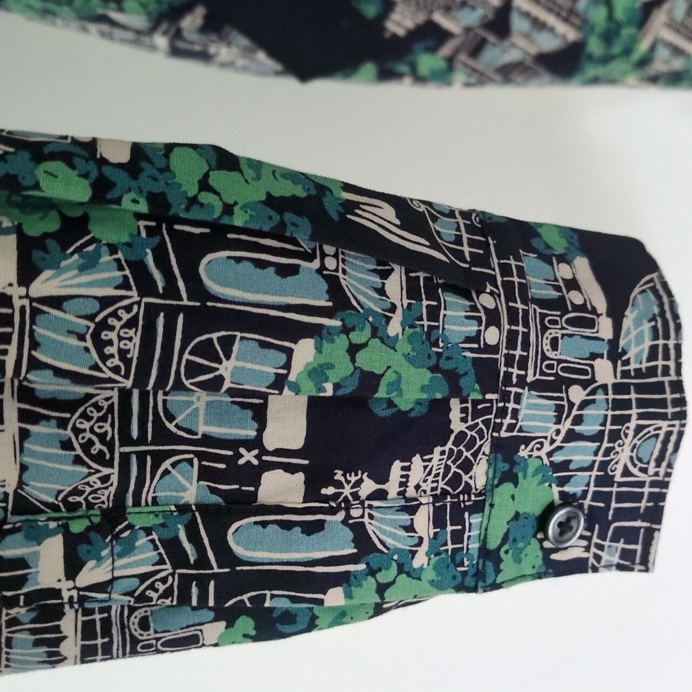 Boden Sharp Green and Navy Patterned Dress - Picture 8 of 10